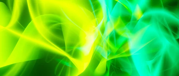 Abstract Artistieke Golvende Lichten Met Rook Licht Groene Achtergrond Wallpaper — Stockfoto