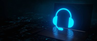 Müşteri desteği çevrimiçi laptop 3d