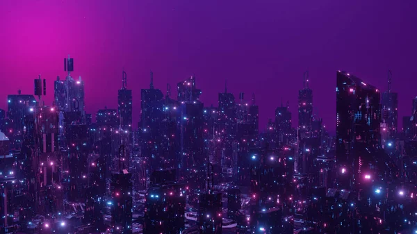 Futuristic City Scape Metaverse Background Render — Stockfoto