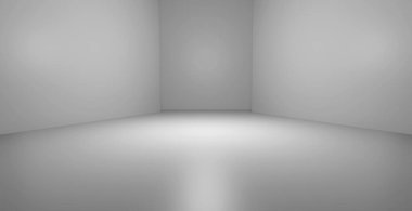 Soyut Bilimci Grungy Parlayan Floresan Yeraltı Garajı Gösterisi Boş Spotlight Işık Gri Arka plan Geleceği Mimarisi 3B Görüntü