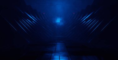 Soyut Gelecek Donanması Mavi Kompozisyon Arkaplan Duvar Kağıdı 3D Görüntü