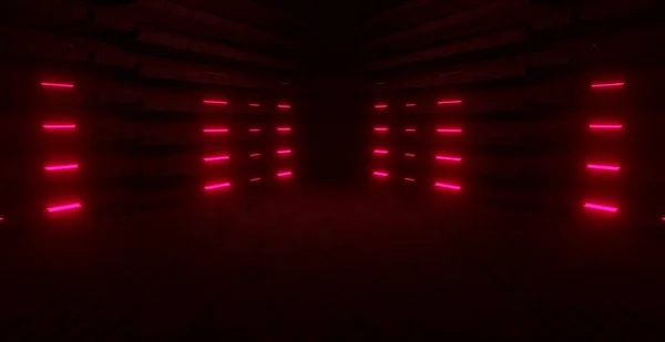 Futuristic Industrial Showroom Spotlight Red Background Wallpaper Space Age Concept — 图库照片