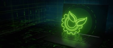 Industrial gear leaf technology 3D Illustration