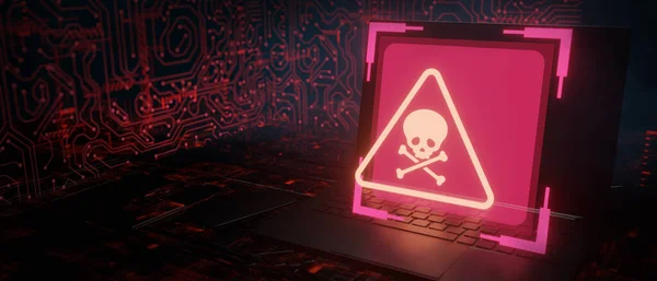 Computer System Error Virus Cyber Attack Malware Hack Concept Danger — Foto Stock