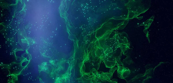 Green Blue Nebula Universe Scene