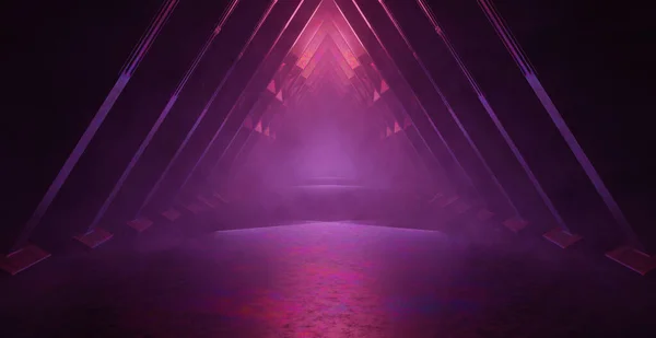 Abstract Scene Club Underground Scene Smoke Bright Purple Background Render — 图库照片