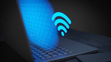 Wifi status check connectivity access 3D Illustration