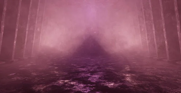 Purple Cinematic Scene Background Scifi Corridor Hallway Ангар Интерьер Обоев — стоковое фото