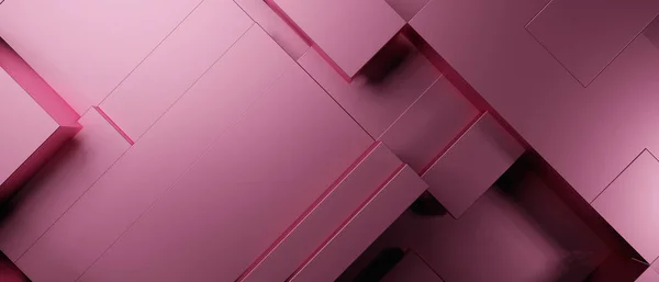 Abstract Elegant Futuristic Block Cubes Three Dimensional Dim Purple Abstract Background 3D Illustration
