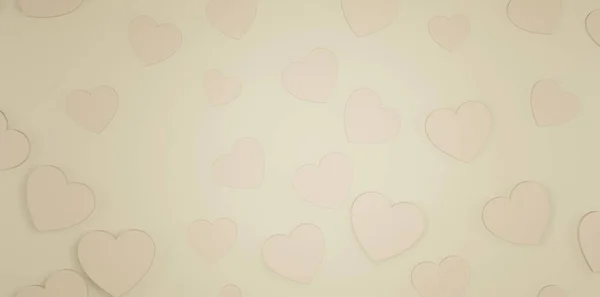 Pastel Yellow Hearts Banner Background Illustration — Fotografia de Stock