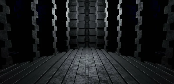 Unknown Metallic Empty Tunnel Hallway Gate Gray Background Concept Future — Stockfoto