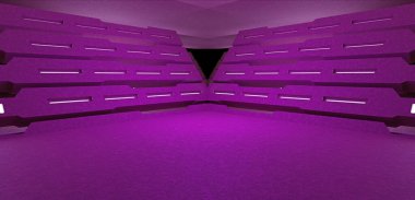 Modern Digital Simulation Big Studio Showroom Club Garage Underground Warehouse Lighted Smooth Banner Background Wallpaper For Product Backgrounds Presentation 3D Rendering