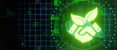 Agreement concept ecology and environment technology 3D Render