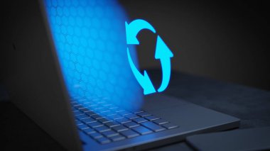 Refresh recycle tech sign concept element connection 3D Render