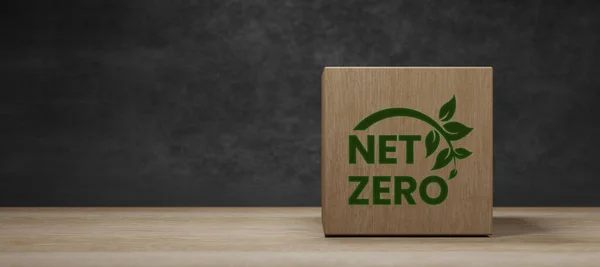 Net zero wood block environment 3D Render