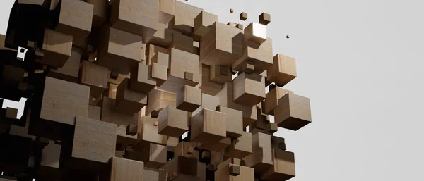 Block Wood Pixel Style Concept Abstract Design Cube Textures Set — Stock fotografie