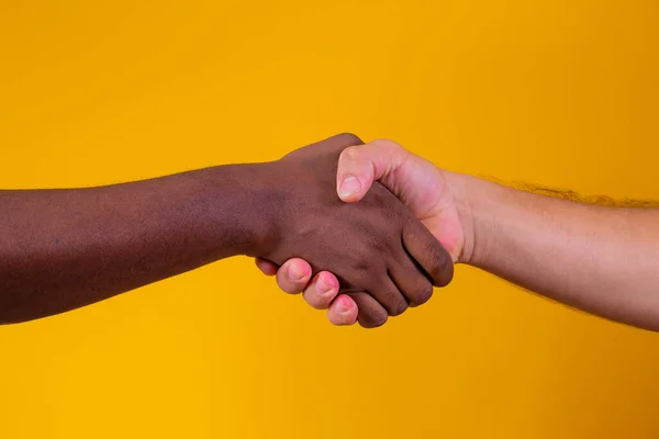 Handshake Two Men Shaking Hands Concept Partnership Teamwork — Stockfoto