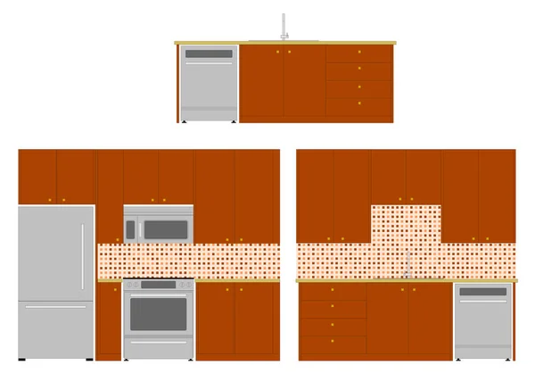 Vector Interior Aparelhos Equipamentos Cozinha — Vetor de Stock