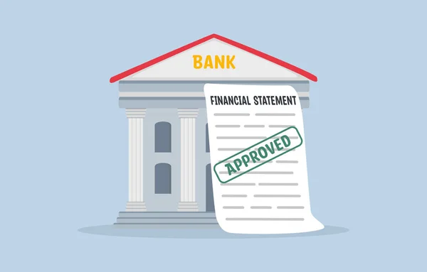 Approved Financial Statement Bank Granted Credit Loan Mortgage Official Financial — Stock vektor