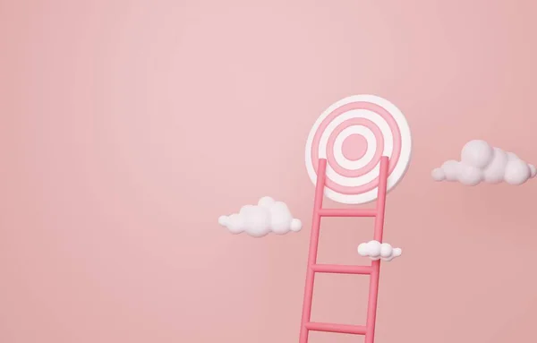 Ladder Achieve Target Aiming High Business Target Mission Challenge Success — Stok fotoğraf