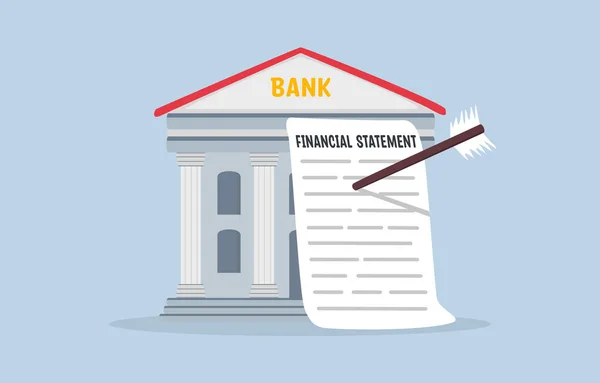 Financial Statement Bank Loan Sending Financial Data Bank Extension Credit — Wektor stockowy