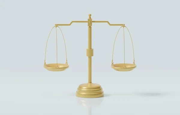 Golden Justice Scale Pale Color Background Concept Justice Fairness Render — Stock Photo, Image