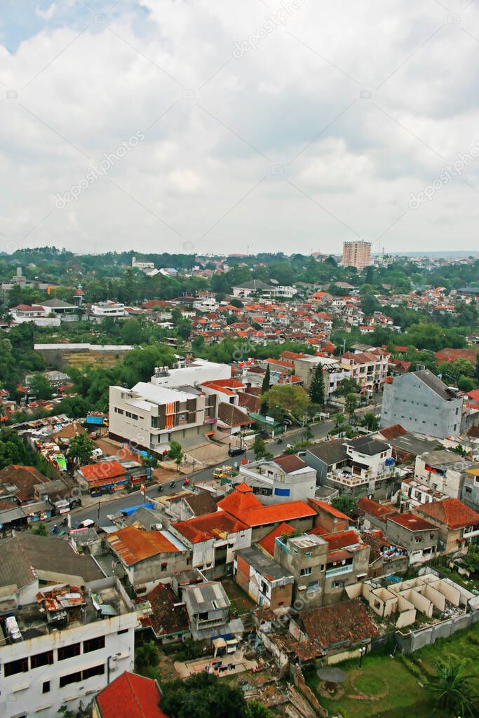 Portrait of the density of residents' houses viewed from above