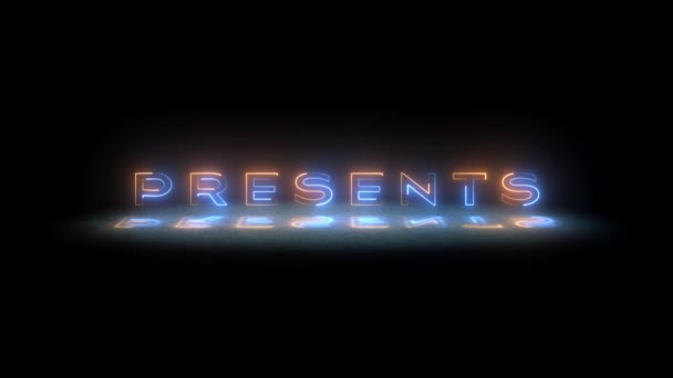 Presenterar Text Animation Med Neon Effekt — Stockvideo