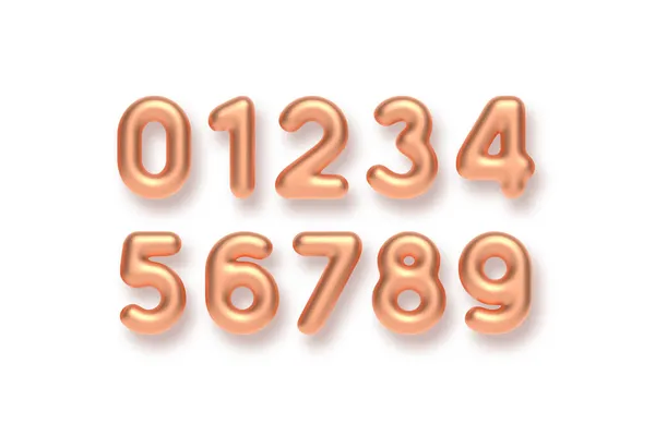 Conjunto de vetores de números de cobre. — Vetor de Stock