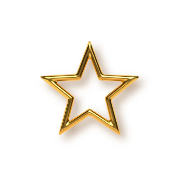 3d estrela de metal dourado. — Vetor de Stock