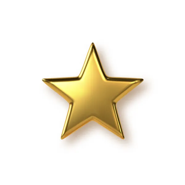 3d estrela de metal dourado. — Vetor de Stock