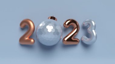 2023 Yeni Yıl tabelası dönen topla.