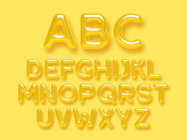 Summer yellow alphabet vector set. —  Vetores de Stock
