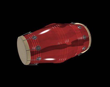 Dholak. 3 boyutlu resimlerde kullanılan Hint müzik aleti.