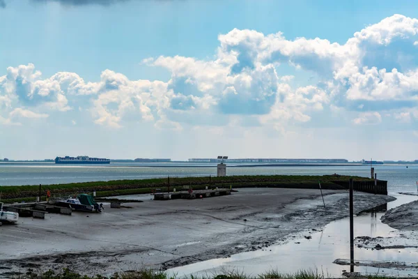 Panoramic View Sea Coast Province Zeeland Low Tide Nature Netherlands — Stock Photo, Image