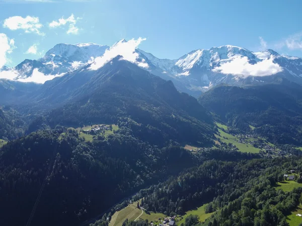 View Saint Gervais Les Bains White Top Mont Blanc Mountaine — Stock Photo, Image