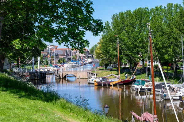 Vandring Gamla Gator Harlingen Fiskestad Wadden Havet Friesland Nederländerna Solig — Stockfoto