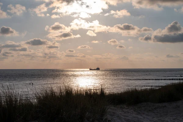 Panoramic View White Sandy Beach Dunes Water North Sea Vlissingen — Stock Photo, Image