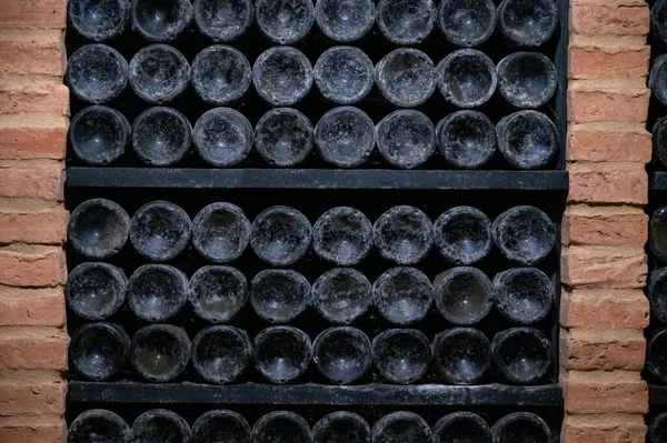 Garrafas Rubi Fortificado Vintage Vinho Porto Tawny Adegas Antigas Vila — Fotografia de Stock