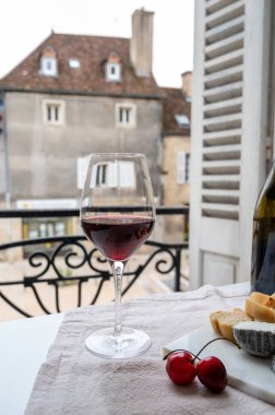 Burgundy Cote de Nuit şarap bölgesinde Fransız keçi peyniri ve manzaralı Grand Cru pinot noir üzüm bağlarından şarap tadıyoruz.