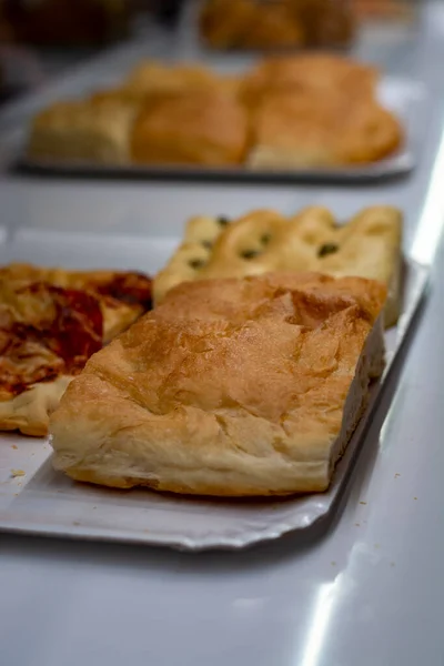 Frissen Sült Sütemény Pizza Pármai Kispékségben Emilia Romagna Olaszország Közelkép — Stock Fotó