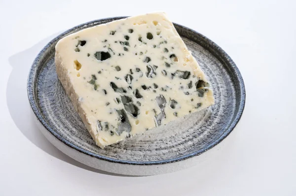 Kolekce Sýrů Polotvrdý Francouzský Roquefort Roquefort Sur Soulzon Francie Zblízka — Stock fotografie