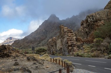 Tenerife 'deki Teide Ulusal Parkı' nın ziyareti ve volkanik manzaralar, Kanarya Adaları, İspanya