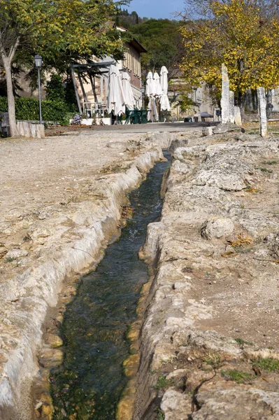 Starověké Horké Termální Prameny Bazén Přírodním Parku Dei Mulini Bagno — Stock fotografie