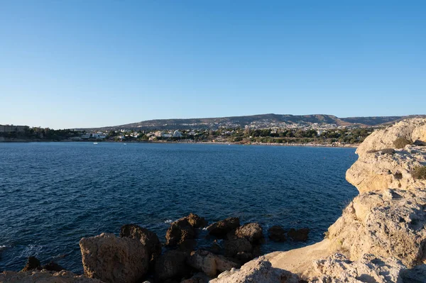 Uitzicht Baai Van Coral Peyia Middellandse Zee Bij Paphos Cyprus — Stockfoto