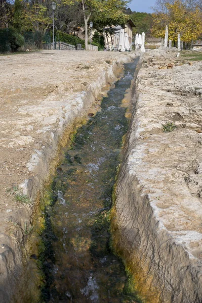 Starověké Horké Termální Prameny Bazén Přírodním Parku Dei Mulini Bagno — Stock fotografie