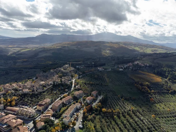 Veduta Aerea Sulle Colline Vicino Castiglione Toscana Paesaggio Toscano Con — Foto Stock