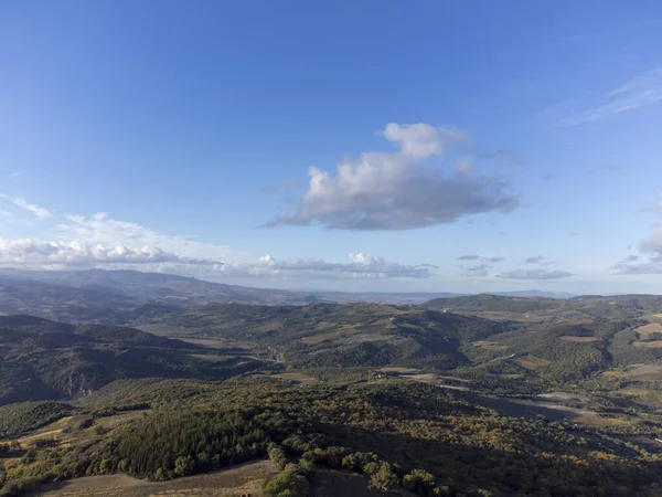 Widok Wzgórza Pobliżu Bagno Vignoni Toskania Włochy Krajobraz Toskanii Cyprysami — Zdjęcie stockowe