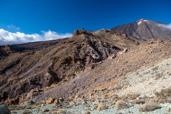 Tenerife Teide Nemzeti Park Megtekintése Kilátás Vulkanikus Tájakra Kanári Szigetek — Stock Fotó