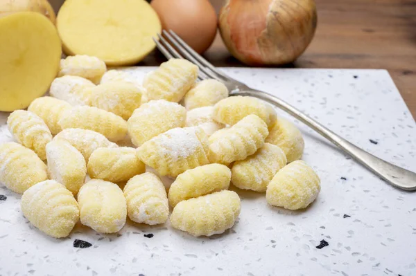 Olasz Konyha Friss Házi Készítésű Gnocchi Patata Burgonyából — Stock Fotó